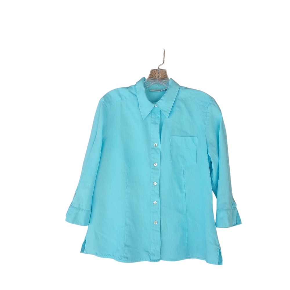 Kim Rogers Turquoise Button-Down Shirt
